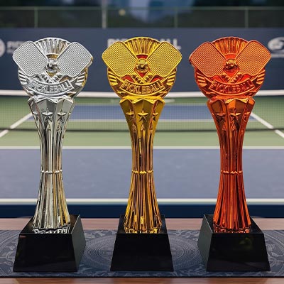 Cúp Pickleball M03 Mạ Vàng, Bạc Đồng Cao 29cm