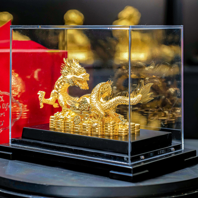 Quà Tặng Linh Vật Rồng Dát Vàng 24K Cao 24Cm