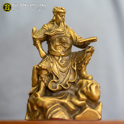 Quà Tặng Tượng Quan Công Ngồi Đọc Sách Bằng Đồng Cao 15cm