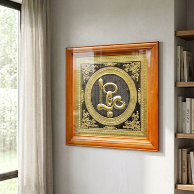 Tranh chữ Lộc thư pháp bằng đồng khổ vuông 68cm