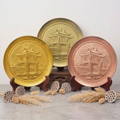 Quà Tặng Lưu Niệm Tranh Đĩa Khuê Văn Các Bằng Đồng Đk 19cm