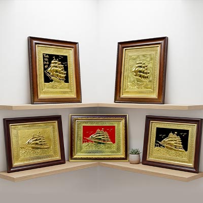Quà Tặng Tranh Thuận Buồm Xuôi Gió Bằng Đồng 28cm x 34cm